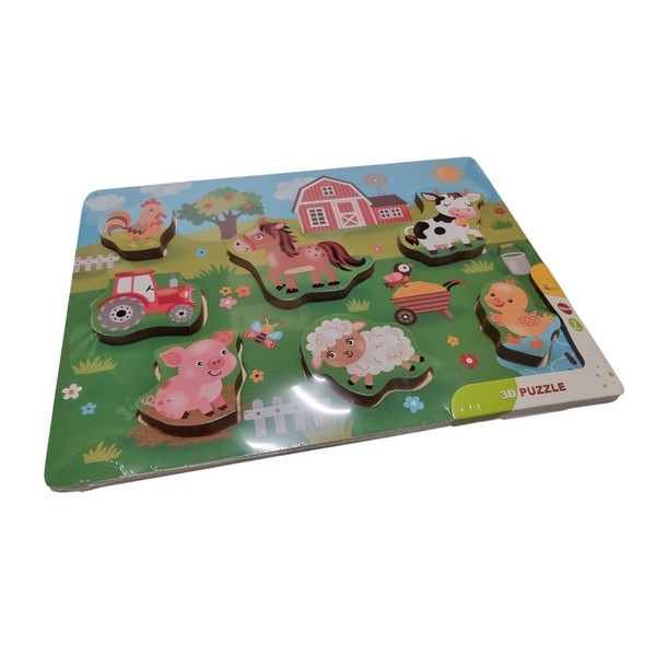 Puzzel boerderij tractor 7 dikke stukken (1,5 CM)