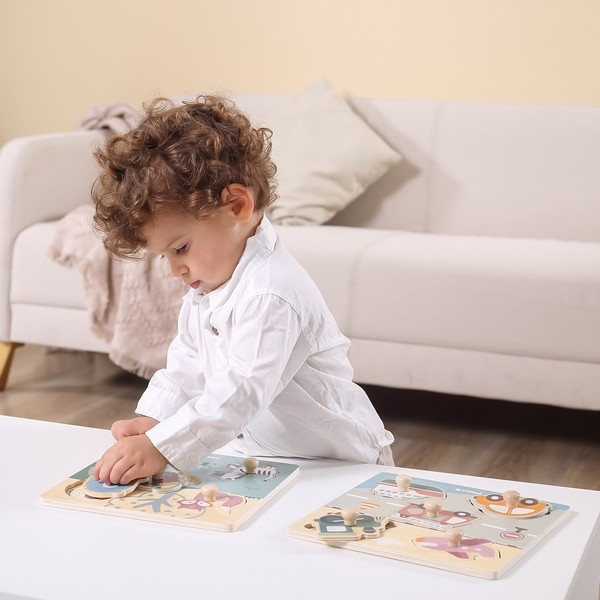 Puzzel houten knop - Dieren - PolarB