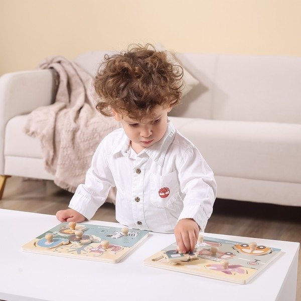 Puzzel houten knop - Transport - PolarB
