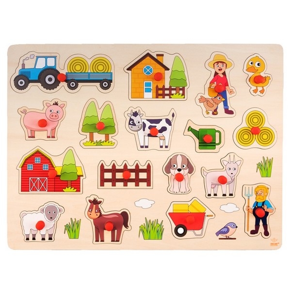Puzzel knop "Boerderij", groot
