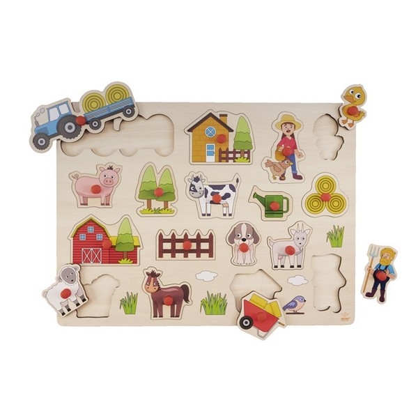 Puzzel knop "Boerderij", groot