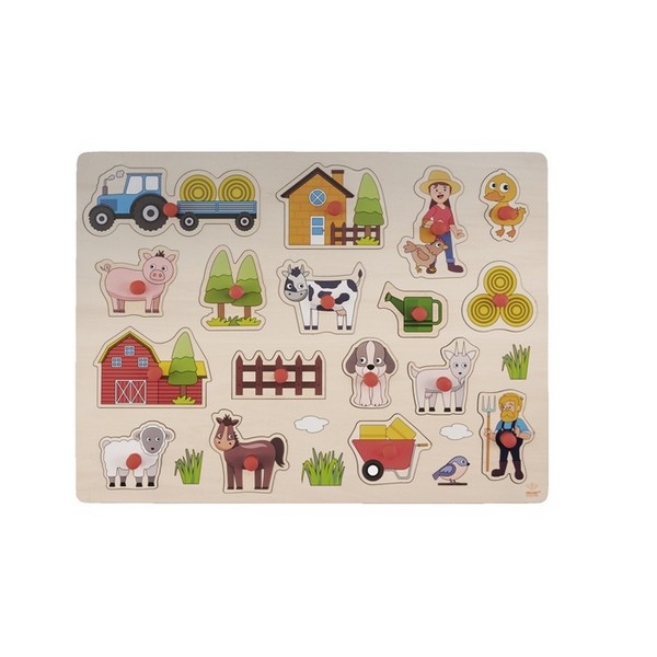 Puzzel knop "Boerderij", groot