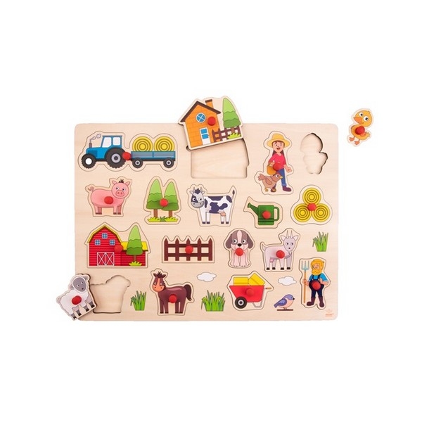Puzzel knop "Boerderij", groot