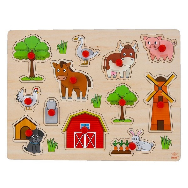 Puzzel knop "Boerderij", klein
