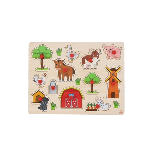 Puzzel knop "Boerderij", klein