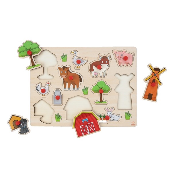 Puzzel knop "Boerderij", klein