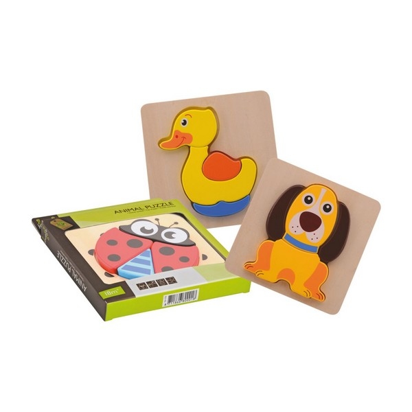 Puzzel mini Dieren - Jouéco  Eend of Hond
