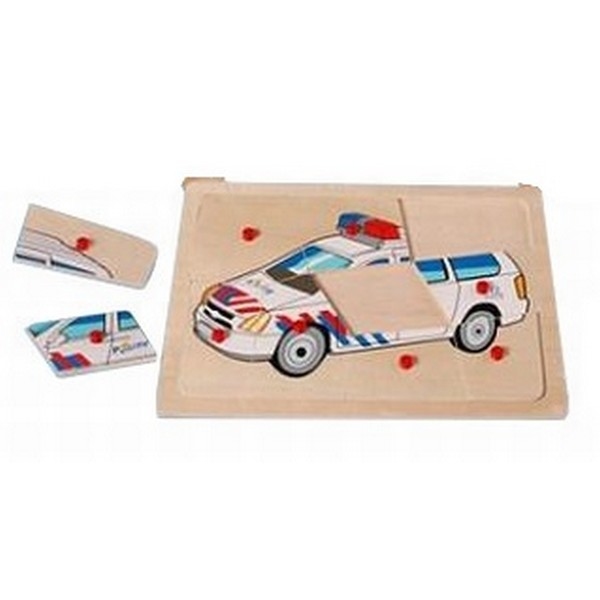Puzzel Plastic Knop Politieauto