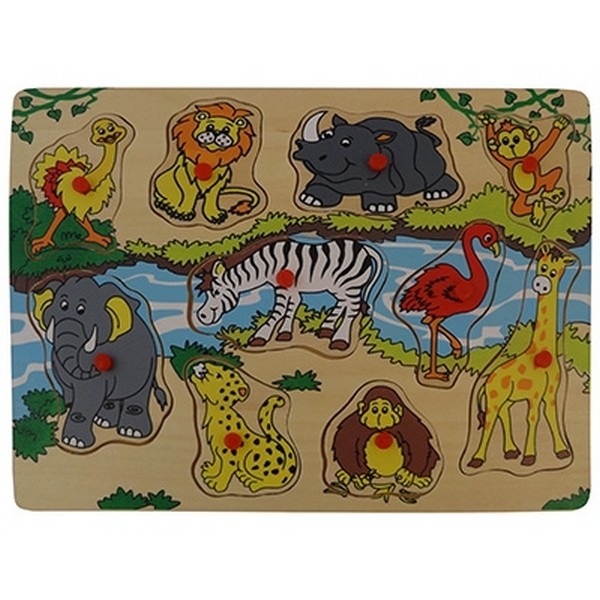 Puzzel Plastic Knop Wilde Dieren/Rivier