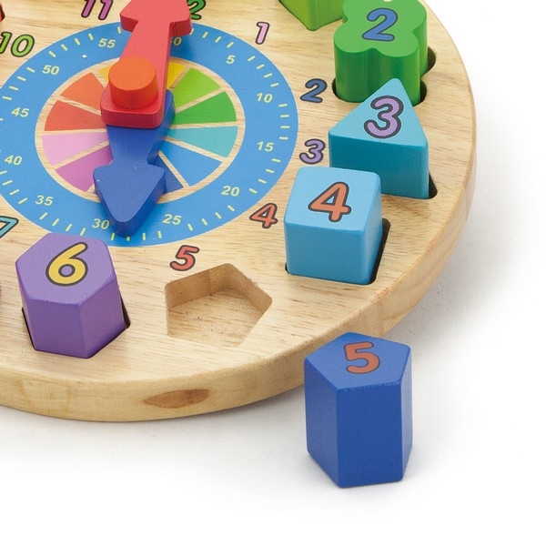Puzzelklok met geometrische vormen