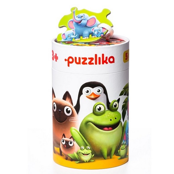 Puzzlika - 5 in 1 Dieren Puzzel  ( -15% op=op )