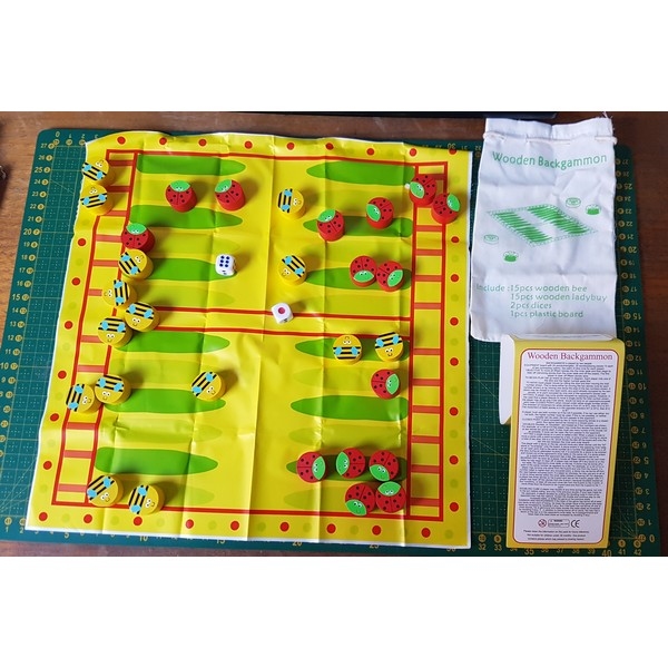 Reisspelletje Backgammon Bij/Lieveheersbeest [12DP] -15%