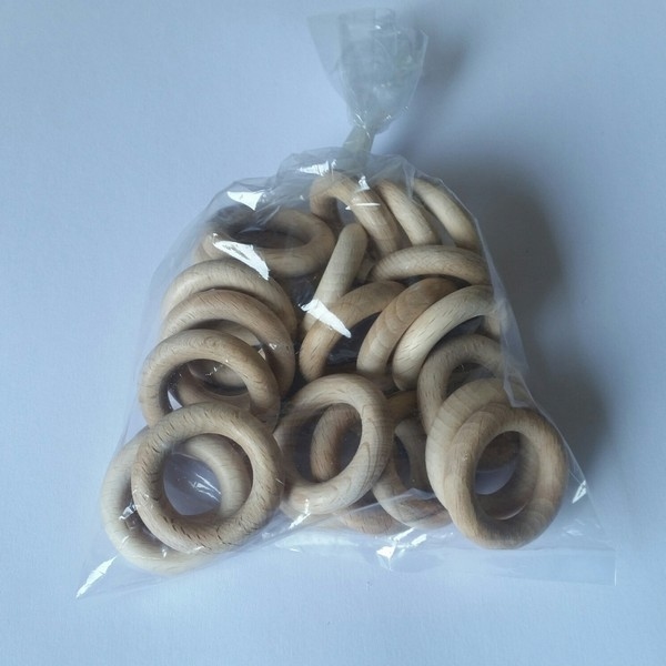 Ring hout  34 mm x 7 mm - beuken - per 25 stuks
