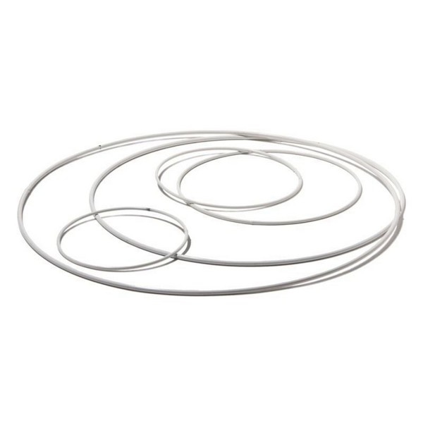 Ring metaal rond 15 cm - Wit geplastificeerd
