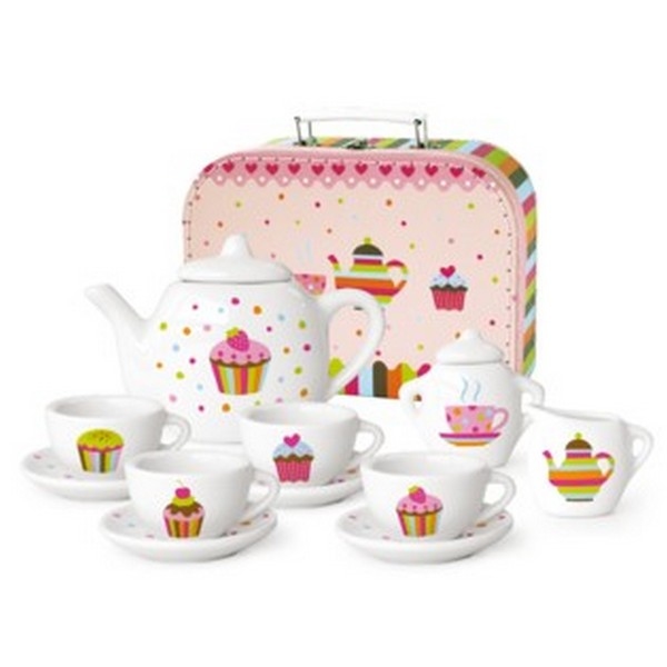 Servies Porcelein Cupcake in koffer (36379)