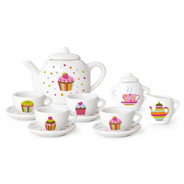 Servies Porcelein Cupcake in koffer (36379)