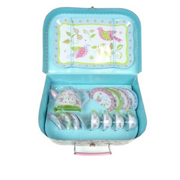 Servies tin Vogel in koffer (36355)