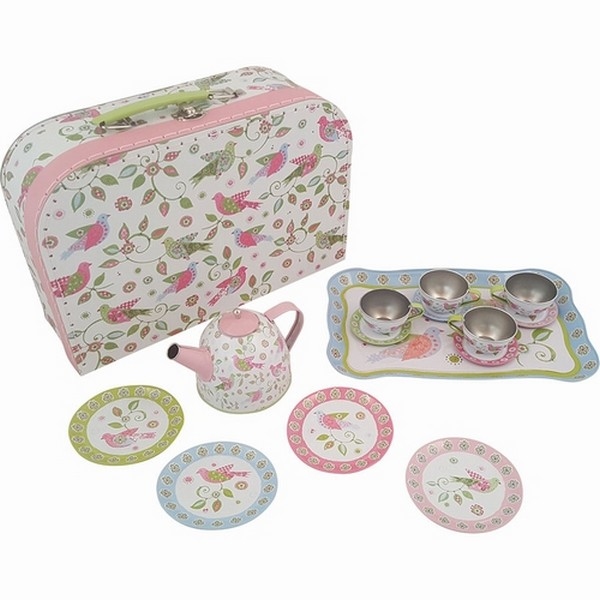 Servies tin Vogel in koffer (36355)