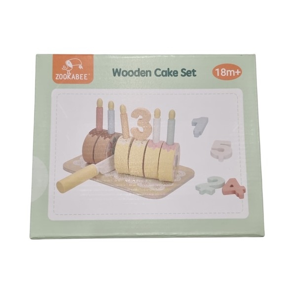 Snij cakeset met kaarsje en cijfers op plateau W63900 - Zookabee