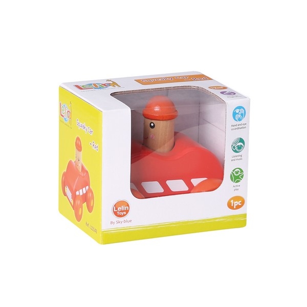Squeaky Auto - Rood ! maakt geluid ! nog 3x