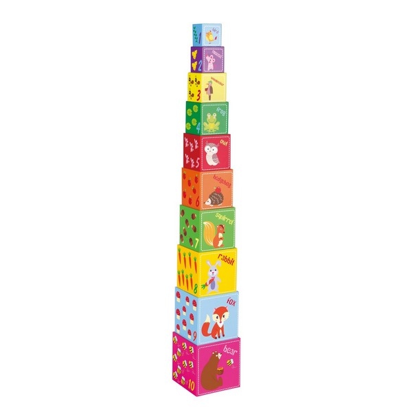 Stapelkubus - Bosdieren - Lelin Toys
