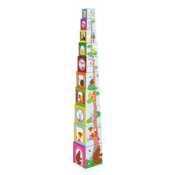 Stapelkubus - Bosdieren - Lelin Toys