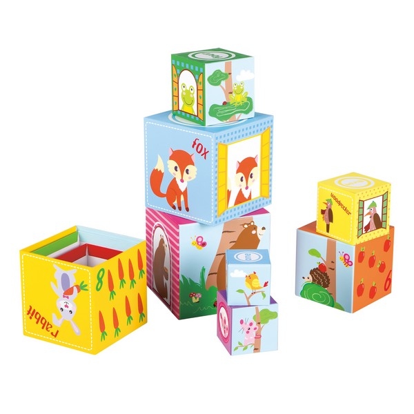 Stapelkubus - Bosdieren - Lelin Toys