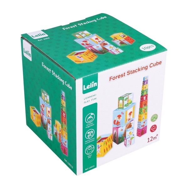 Stapelkubus - Bosdieren - Lelin Toys