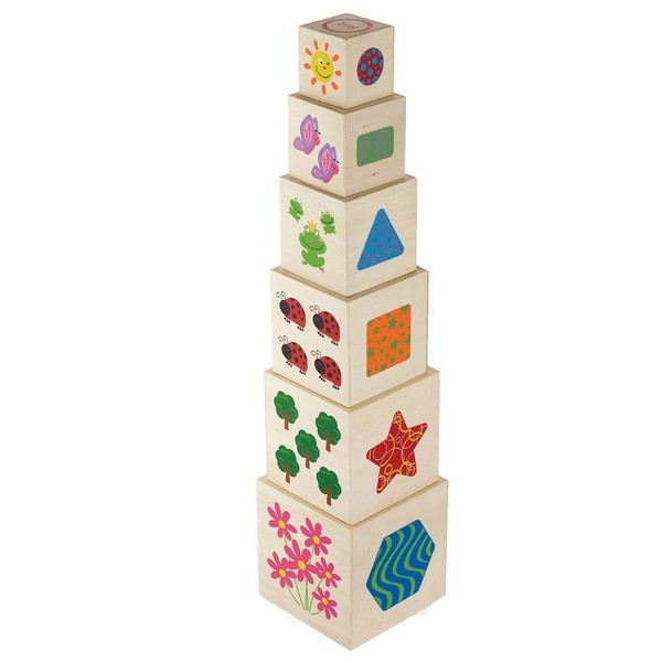Stapelkubus - Hout - Jungle dieren