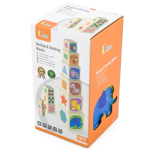Stapelkubus - Hout - Jungle dieren