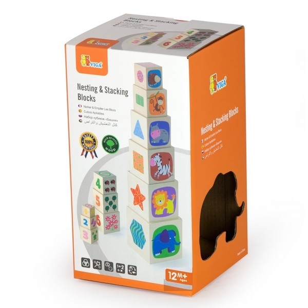 Stapelkubus - Jungle dieren, nog 2x