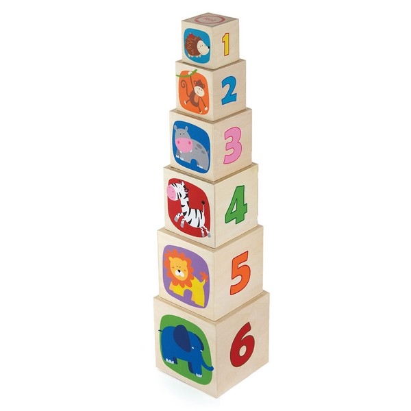 Stapelkubus - Jungle dieren, nog 2x