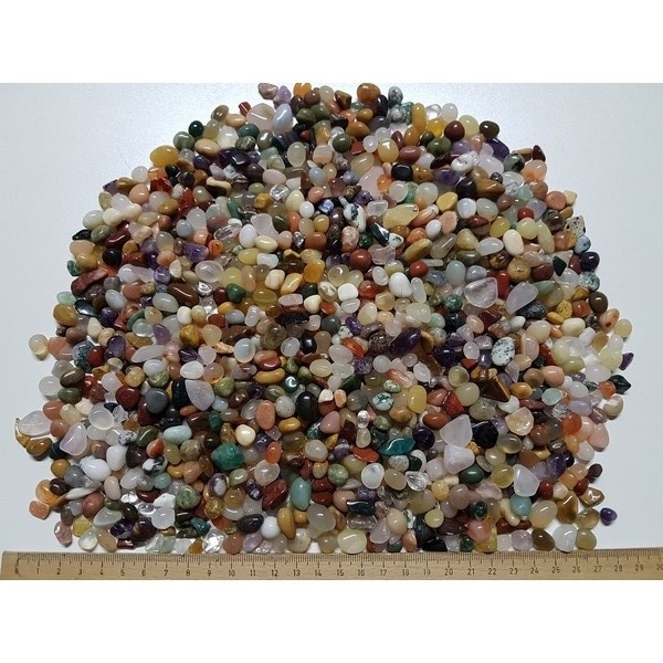 Steentjes mix 0,6 - 10 mm Mini geslepen 500 gram