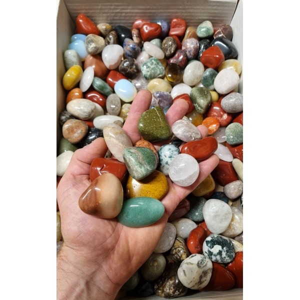Steentjes mix 35 - 45 mm XL geslepen 500 gram