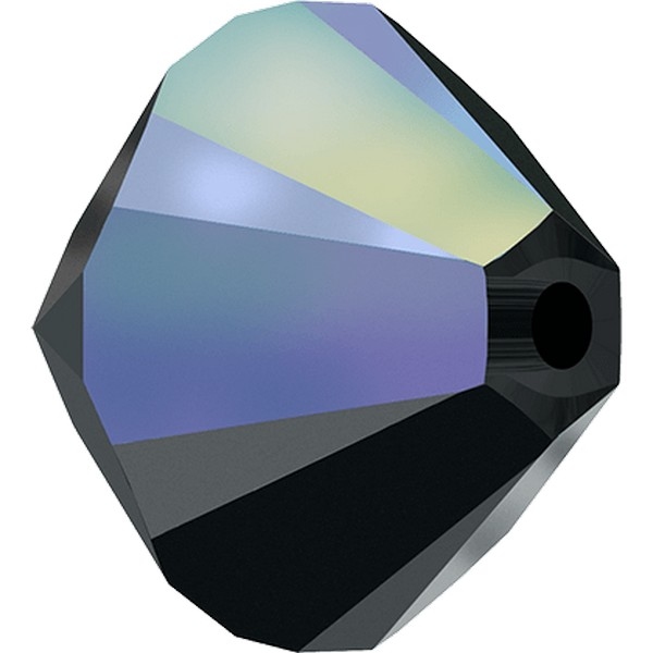 Swarovski Beads 6 mm Xilion Jet 280 + Aurore Boreale 100st