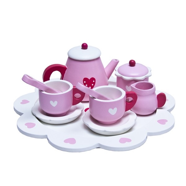 Theeservies Hartjes wit hout
