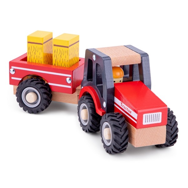 Tractor met aanhanger  - Hooibalen en speelfiguren - Woet