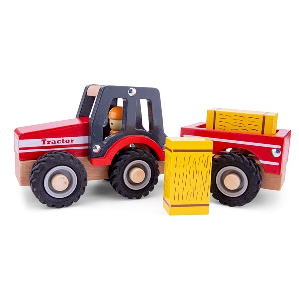 Tractor met aanhanger  - Hooibalen en speelfiguren