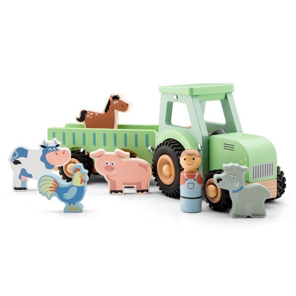 Tractor met aanhanger en 5 dieren - Dieren
