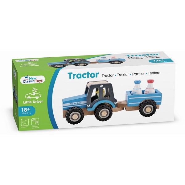 Tractor met aanhanger en speelfiguren - Melkbus - Woet