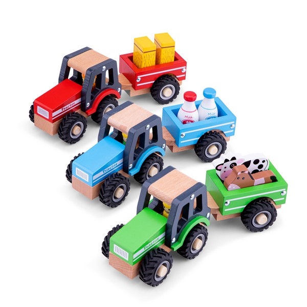 Tractor met aanhanger en speelfiguren - Melkbus