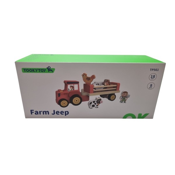 Tractor rood met boer en boerin en dieren TP561 - TookyToy