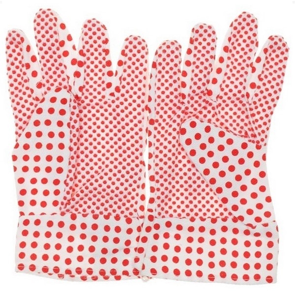 Tuinhandschoen voor kinderen met rode stippen; maat 6,5'