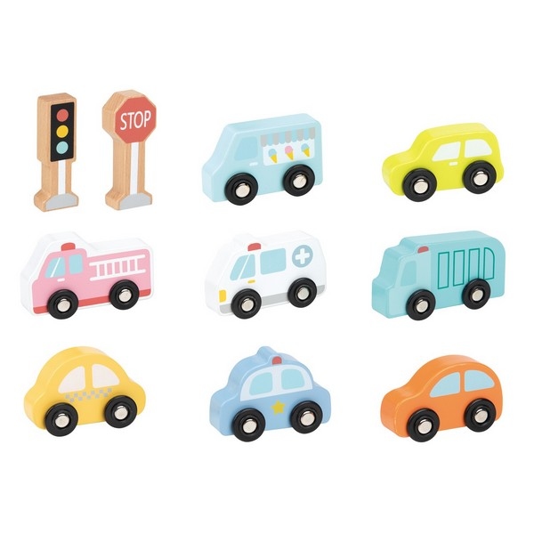 Voertuigen Set in Houten Box - 11 stuks - Lelin Toys