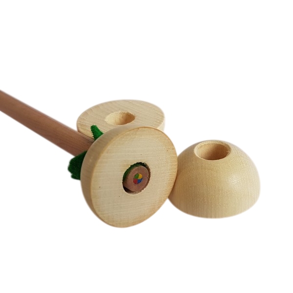 Voetje / Halve kraal 30mm met 10mm gat