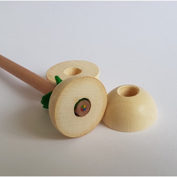 Voetje / Halve kraal 30mm met 10mm gat