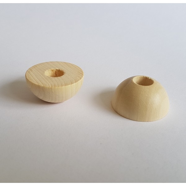 Voetje / Halve kraal 30mm met 10mm gat