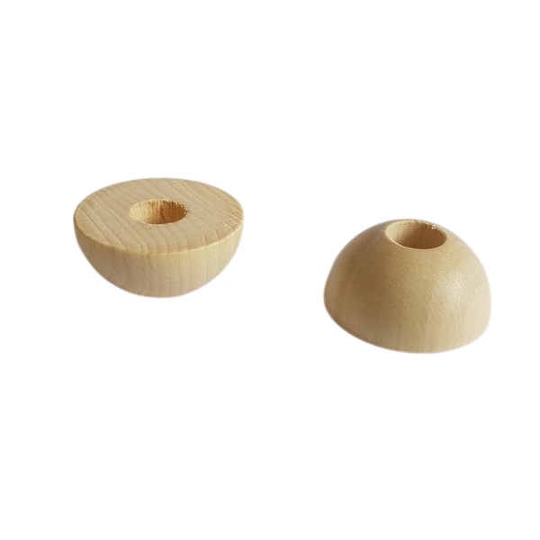 Voetje / Halve kraal 30mm met 10mm gat
