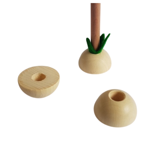 Voetje / Halve kraal 30mm met 10mm gat