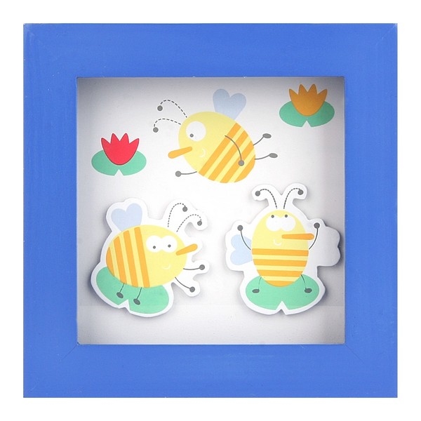 Wanddecoratie Rond het meer 14x14cm donker blauw